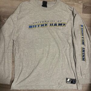 Starter University of Notre Dame Fighting Irish Long Sleeve T Shirt Mens Size L